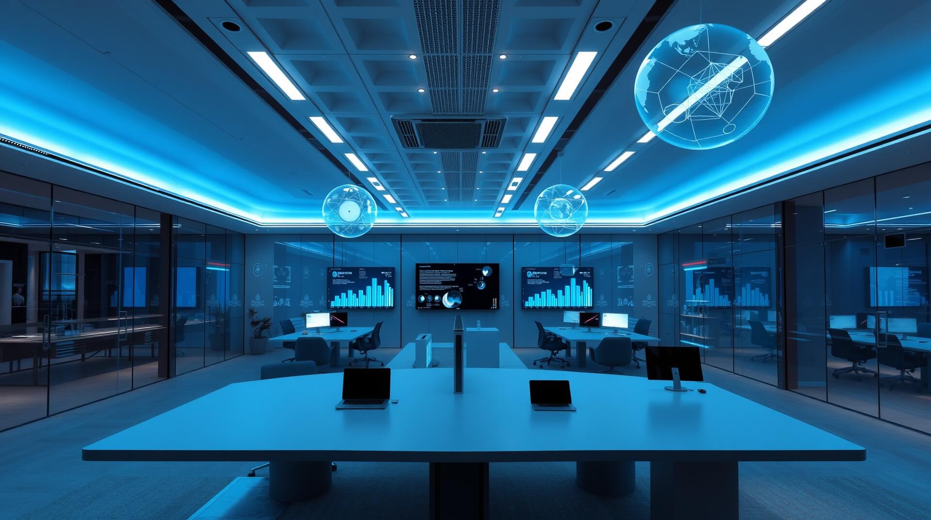 Entorno de oficina moderno y futurista